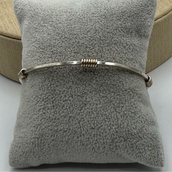 Sophisticated Carl art Sterling Silver and Gold tone bangleBracelet - Picture 2 of 6